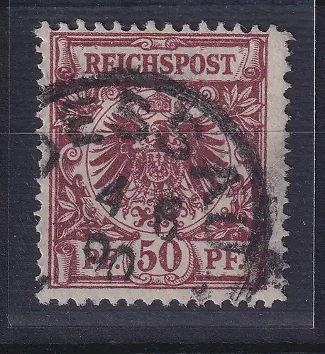 Dt. Reich 50 Pf Krone/Adler Mi.-Nr. 50 ba D, gestempelt, geprüft BPP