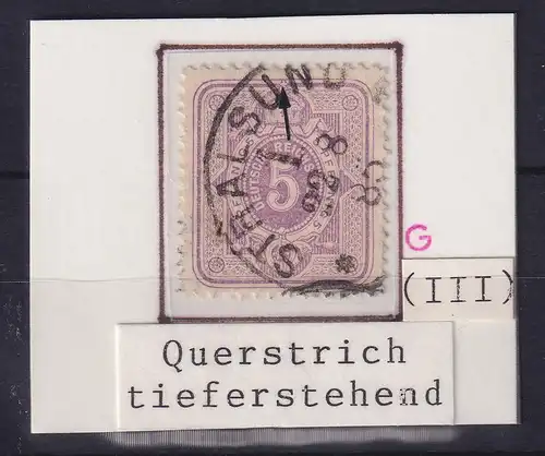 Dt. Reich 5 Pfennig Mi.-Nr. 40 Plattenfehler III, gestempelt, geprüft BPP
