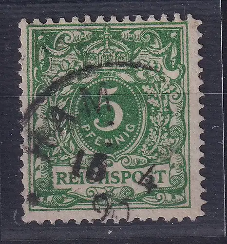 Dt. Reich 5 Pf Krone/Adler Mi.-Nr. 46 a D, gestempelt, geprüft BPP