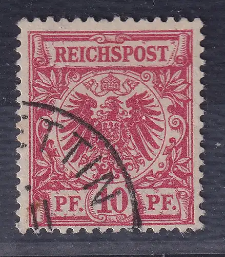 Dt. Reich 10 Pfennig Mi.-Nr. 47 b Plattenfehler IV, O, gepr. BPP