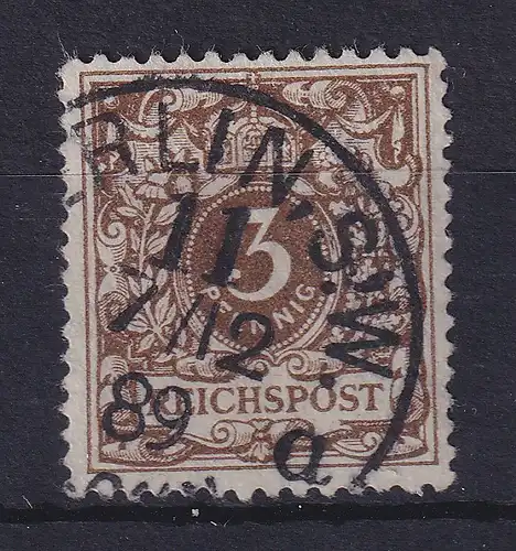Dt. Reich 3 Pf Krone/Adler Mi.-Nr. 45 aa, gestempelt 1889 kleiner Riss gepr. BPP