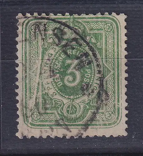 Dt. Reich 3 Pfennig Mi.-Nr. 39 b mit Papierfalte, gestempelt, geprüft BPP