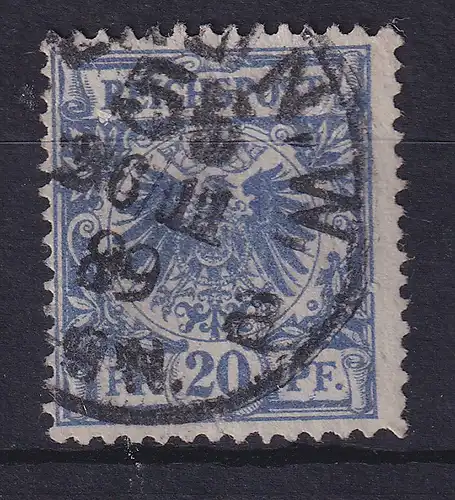 Dt. Reich 20 Pf Krone/Adler Mi.-Nr. 48 aa O November 1889, Riss unten, gepr. BPP