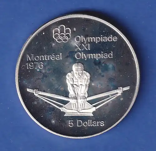Silbermünze Kanada 1974 Olympiade Montreal 5 Dollar Ruderer 24,3g Ag925