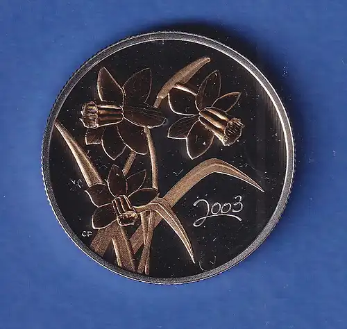 Silbermünze Kanada 2003 Golden Daffodil 50 Cent 9,3g Ag925 PP in Kapsel