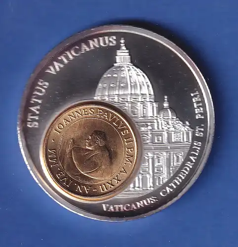 Medaille European currencies Vatikan - mit vergoldeter Münze 50 Lire, 2000