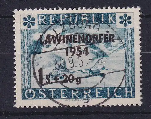 Österreich 1954 Lawinenunglück Mi.-Nr. 998 I gestempelt