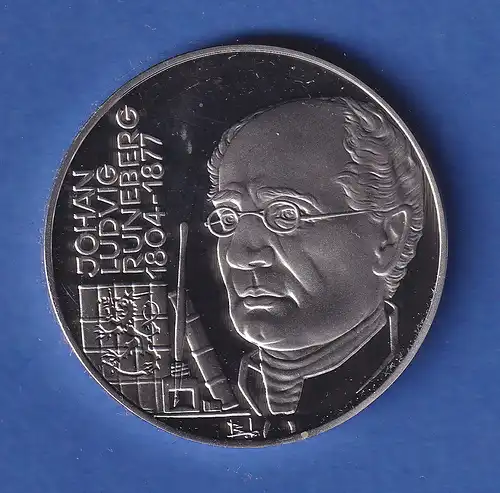 Finnland 1995 Silbermünze Johan Ludwig Runeberg 20 ECU 28,67g Ag925 PP