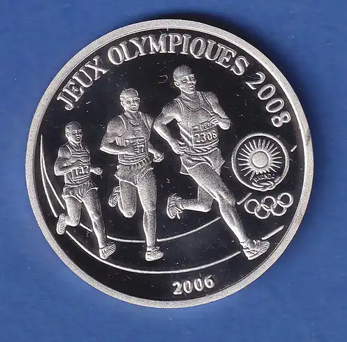 Ruanda 2006 Silbermünze Olympia Marathonlauf 500 Francs 20g, Ag999 PP