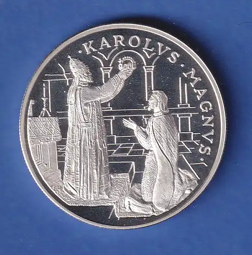 Andorra 1996 Silbermünze Karl der Große 10 Diners/ECU 31,47g Ag925 PP