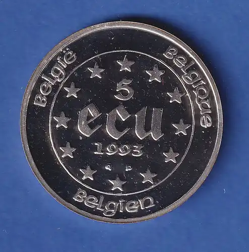 Belgien 1993 Silbermünze König Baudouin 5 ECU 22,85g Ag925 PP