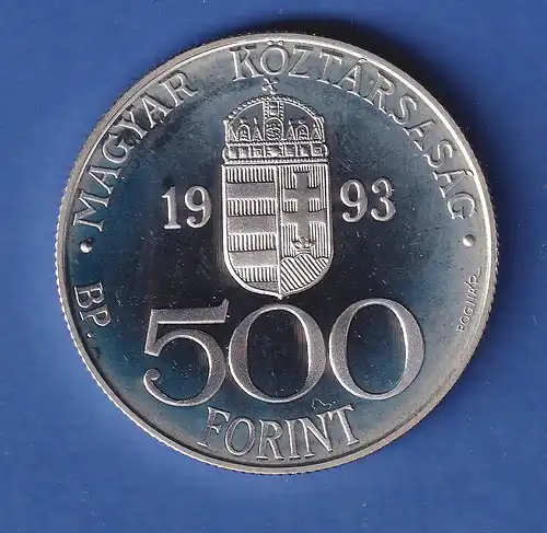 Ungarn 1993 Silbermünze Ungarn in Europa 500 Forint 31,46g Ag925 PP