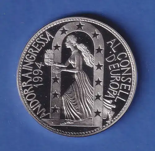 Andorra 1995 Silbermünze Andorra im Europarat 10 Diners/ECU 31,6g Ag925 PP