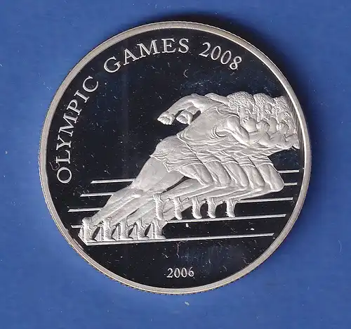 Somalia 2006 Silbermünze Olympia Sprint 4000 Shillings 25g, Ag925 PP