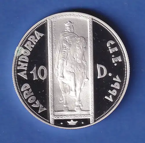 Andorra 1995 Silbermünze Ramon Berenguer III. 10 Diners/ECU 31,47g Ag925 PP