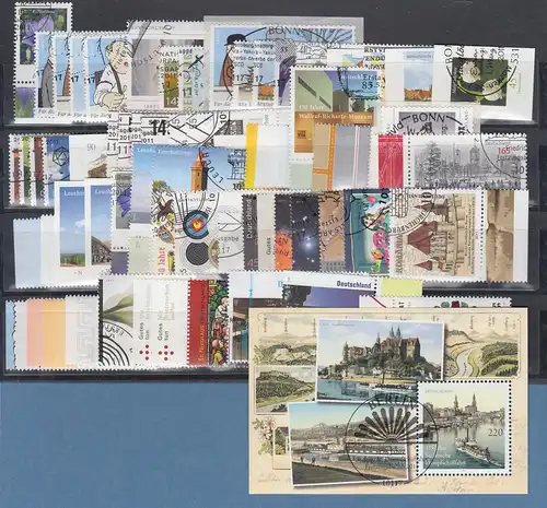 Bundesrepublik Briefmarken-Jahrgang 2011 kpl. gestempelt 