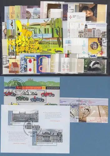 Bundesrepublik Briefmarken-Jahrgang 2009 kpl. gestempelt 