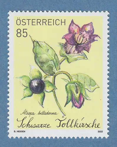 Österreich 2022 Treuebonus-Marke Tollkirsche Einzelmarke **