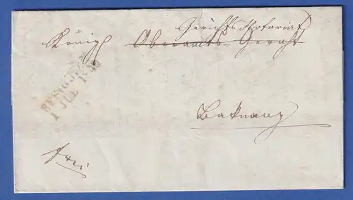 Württemberg Vorphila-Brief mit Zweizeiler BESIGHEIM 1848