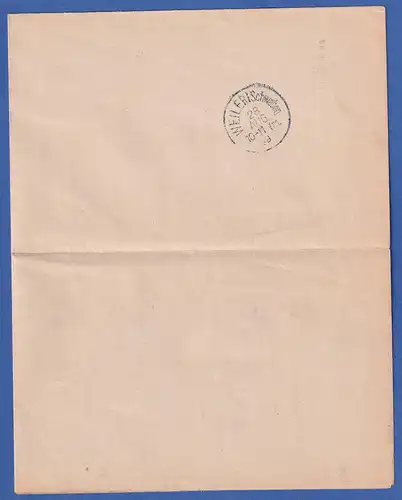 Bayern unfrankierte Post-Zustellungsurkunde mit Einkreisstempel SCHEIDEGG 1899