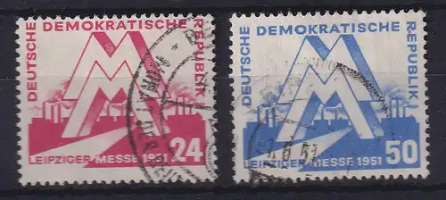DDR 1951 Leipziger Messe Mi.-Nr. 282-283 gestempelt 