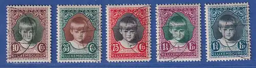 Luxemburg 1929 Kinderhilfe Mi.-Nr. 213-217, O, teils gepr. Böttger BPP