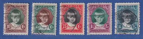 Luxemburg 1929 Kinderhilfe Mi.-Nr. 213-217, O,  teils geprüft Böttger BPP