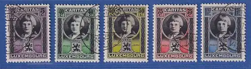 Luxemburg 1926 Kinderhilfe Mi.-Nr. 177-181 gestempelt, geprüft Böttger BPP