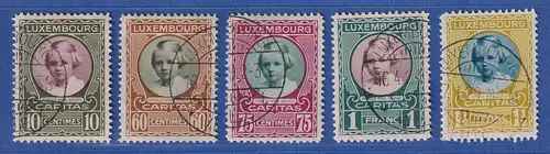 Luxemburg 1928 Kinderhilfe Mi.-Nr. 208-212, O, teils geprüft Böttger BPP