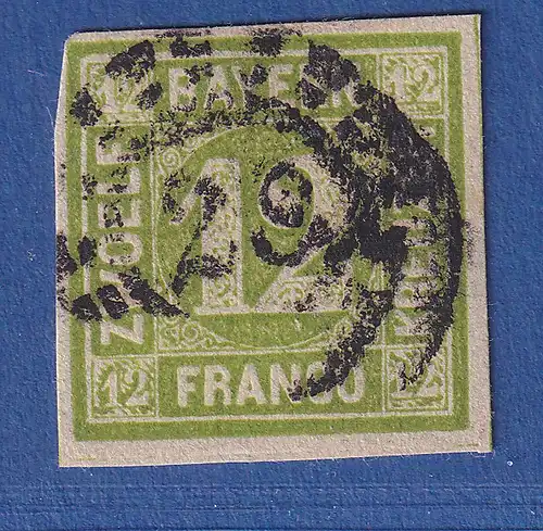 Bayern 12 Kreuzer grün Mi-Nr. 12 OMR 28 ,  Ansehen !