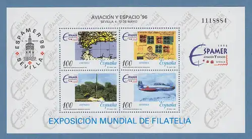 Spanien 1998 ESPAMER Luftfahrt  Mi.-Nr. Block 65 **