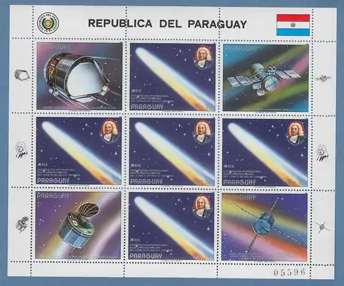Paraguay 1986 Halleyscher Komet Mi.-Nr. 3974  5x im Kleinbogen **