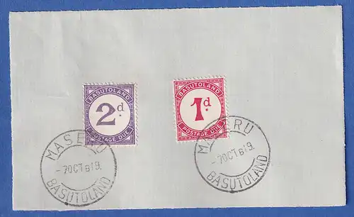 Basutoland (Lesotho) 1933/38 Portomarken Mi.-Nr. 1 b v und 2 v, O MASERU 1949