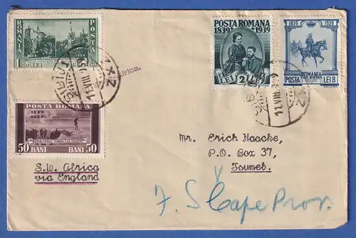 Rumänien 1939 Schöner Brief aus SIBIU nach Tsumeb SWA