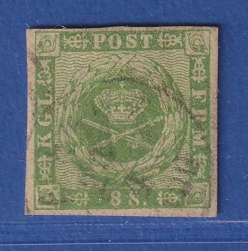 Dänemark 1858 Kroninsignien 8 S grün Mi.-Nr. 8 gestempelt 