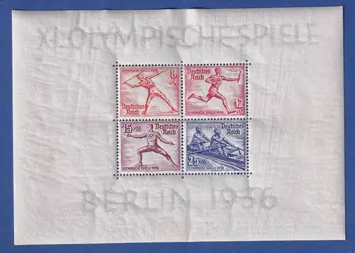 Dt. Reich 1936 Blockausgabe Olympische Spiele Mi.-Nr. Block 6 Topqualität ** 