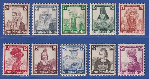 Deutsches Reich 1935 Nothilfe Trachten Mi.-Nr. 588-597 postfrisch ** 