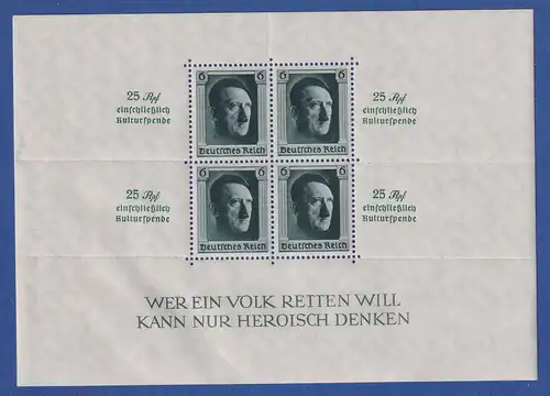 Dt. Reich 1937 Hitler-Block Kulturförderung Mi-Nr. Block 9, postfrisch **