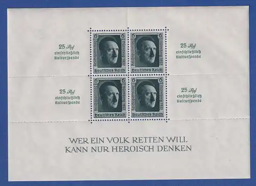 Dt. Reich 1937 Hitler-Block Reichsparteitag Mi-Nr. Block 11 **