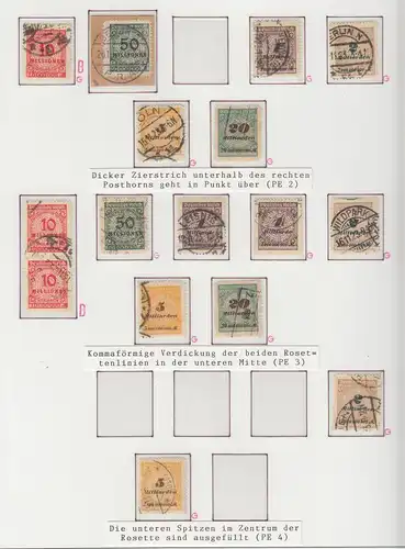 Dt. Reich Inflation Mi.-Nr. 313-30 Spezialsammlung PARALLELERSCHEINUNGEN PE1-PE6