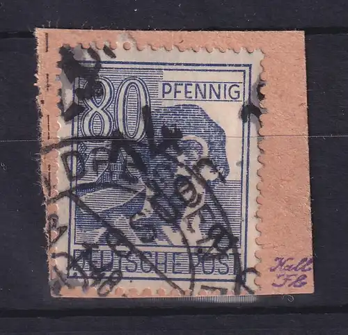 SBZ Bezirkshandstempel Bez.14 Dresden 23 a, 80 Pf auf Paketkartenstück