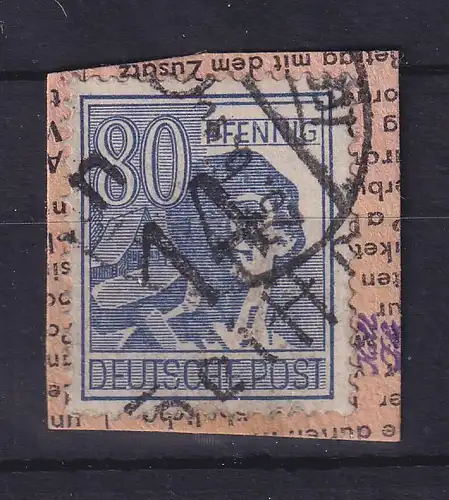 SBZ Bezirkshandstempel Bez.14 Seiffen, 80 Pf auf Paketkartenstück