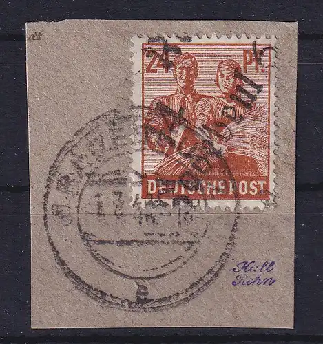 SBZ Bezirkshandstempel Bez.14 Radebeul 6, 24 Pf auf Briefstück