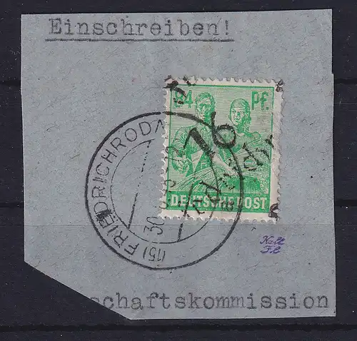SBZ Bezirkshandstempel Bez.14 Friedrichroda, 84 Pf auf Briefstück