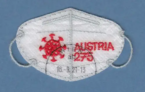 Österreich 2021 Briefmarke FFP2-Corana-Maske 275 Ct.  mit Ersttags-Stempel 