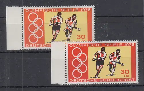 Bund 1976 Olympia Montreal Blockmarke Mi.-Nr. 888 ** in matt- und lebhaftorange 