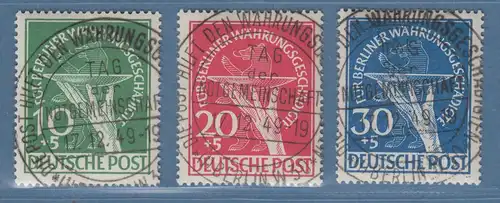 Berlin 1949 Währungsgeschädigte Mi.-Nr. 68-70 zentr. gest. mit So.-O 17.12.49