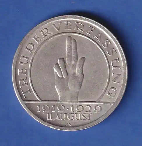 Deutsches Reich Silbermünze Schwurhand 5 Reichsmark 1929 A