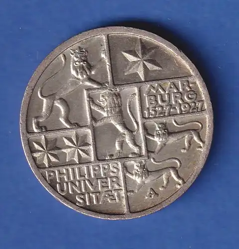 Deutsches Reich Silbermünze Universität Marburg 3 Reichsmark 1927 A vz