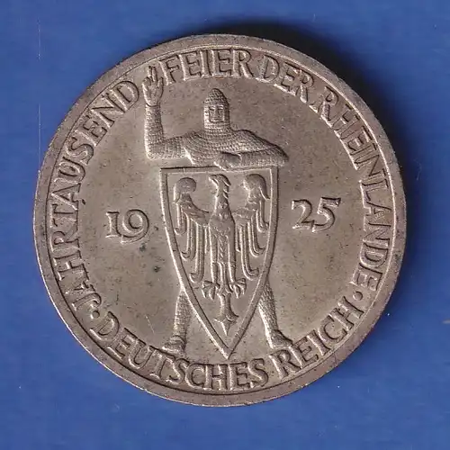 Deutsches Reich Silbermünze Jahrtausendfeier Rheinlande 3 Reichsmark 1925 A vz